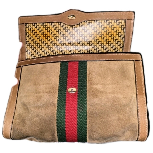 Gucci Sherry Line Suede Clutch - Picture 8 of 8
